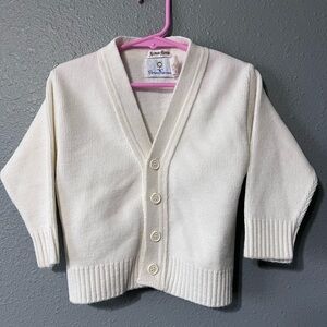 VNTG Florence Eiseman Neiman-Marcus Toddler Girl Ivory Sweater Made In USA 2T/3T